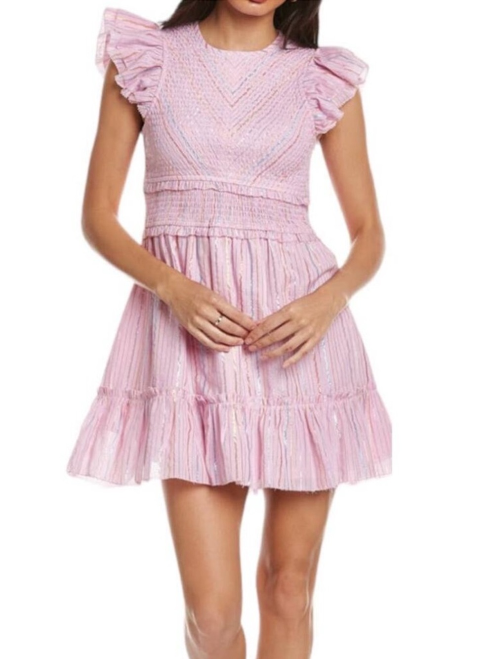 SAYLOR Pink Ruffled Mini Women’s Dress